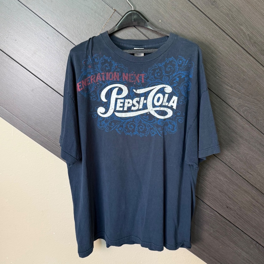 Pepsi-Cola Generation Next Graphic T-Shirt Navy 2XL Logo Tee Streetwear Unisex